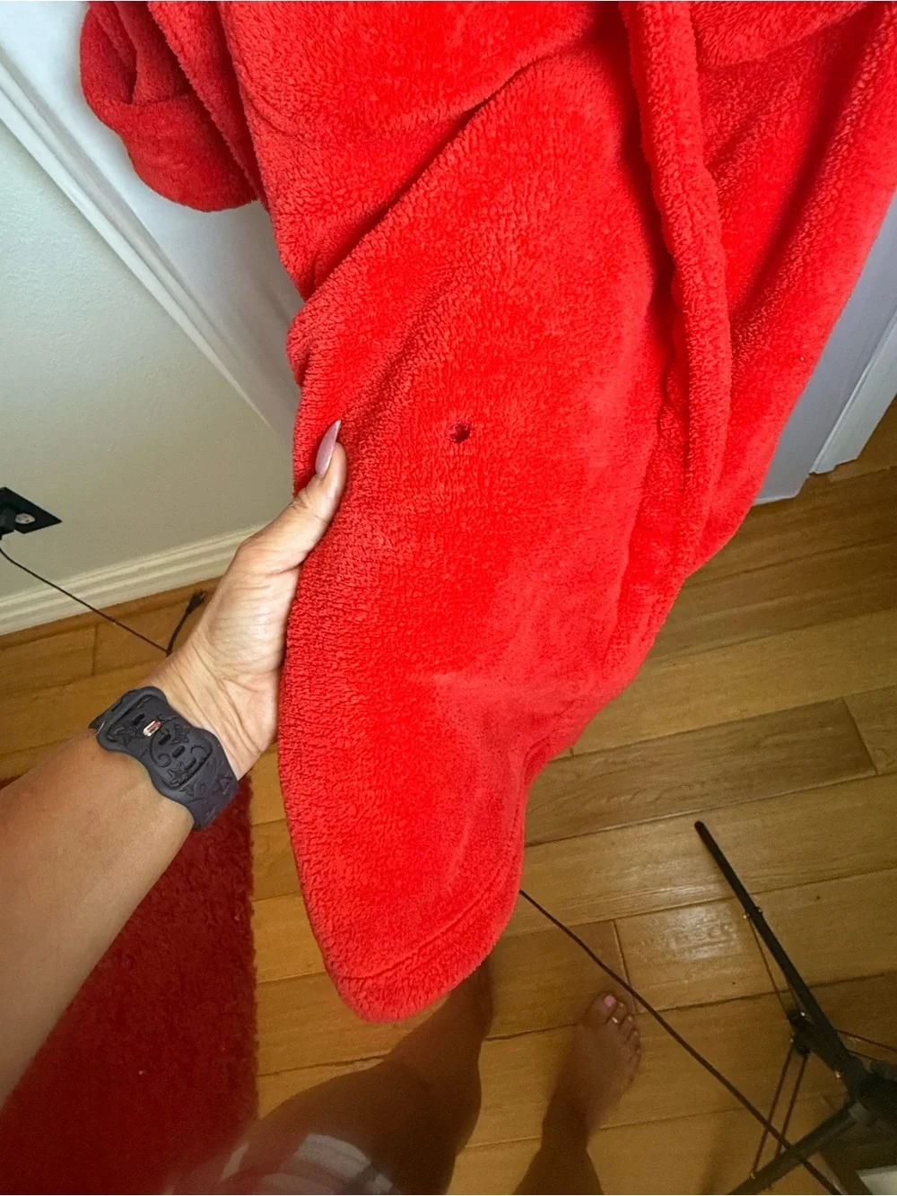 San Francisco 49ers Red Plush Fleece Bathrobe Robe Belted NFL Football